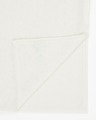 Openwork cashmere blanket Off-white colour  Natalys