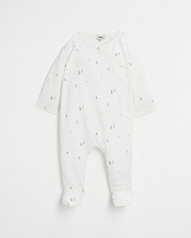 Crossed onesie Boat print  Natalys