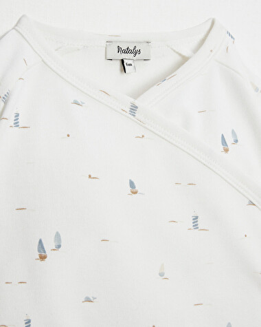 Crossed onesie Boat print  Natalys