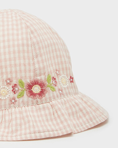 Gingham hat Chalk colour  Natalys