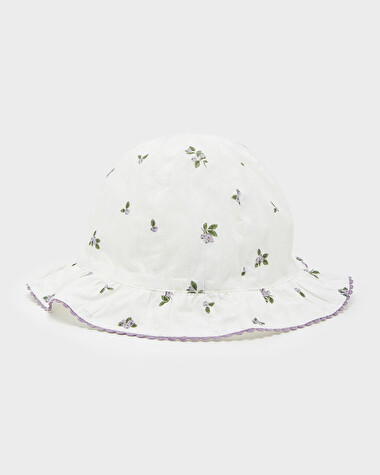 Blueberry-print hat White colour  Natalys