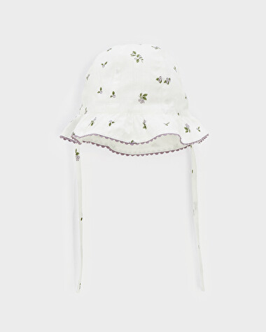 Blueberry-print hat White colour  Natalys
