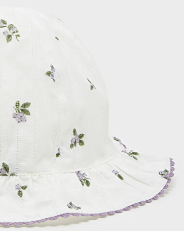 Blueberry-print hat White colour  Natalys