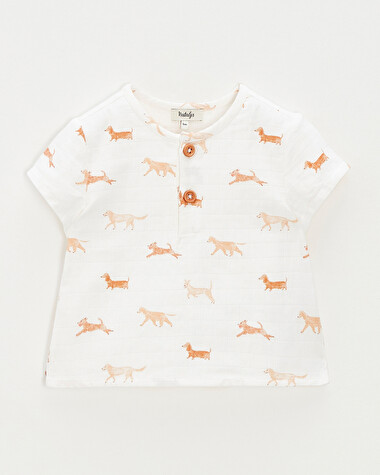 Short-sleeved shirt Dog print  Natalys