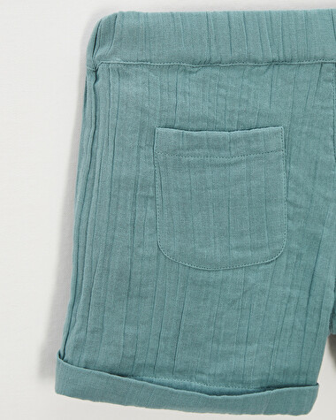 Kid' cotton gauze shorts Mint green colour  Natalys