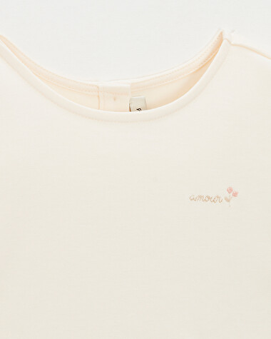 Kid' short-sleeved tee-shirt Embroidered chalk colour  Natalys