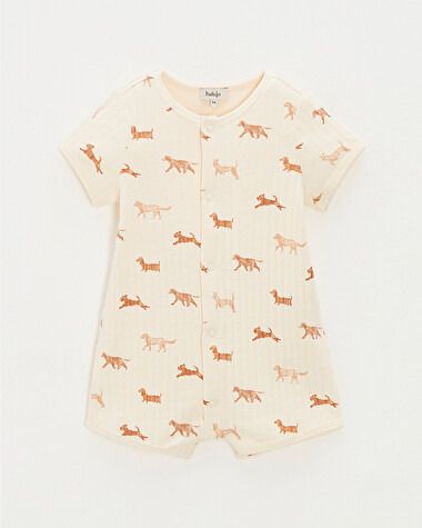 Short-sleeved jumpsuit Dog print  Natalys