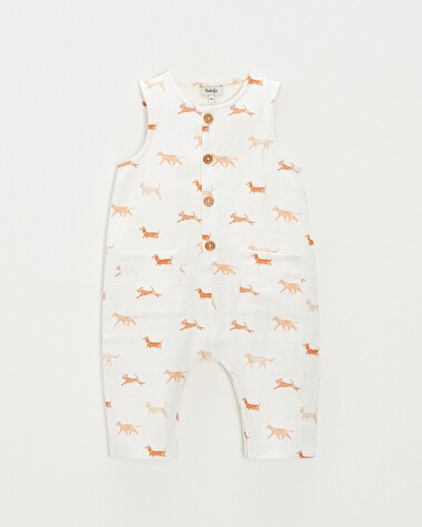 Cotton gauze jumpsuit Dog print  Natalys