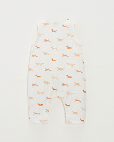 Cotton gauze jumpsuit Dog print  Natalys