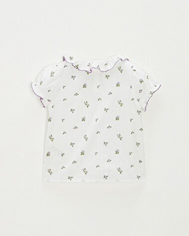 Short-sleeved blouse Blueberry print  Natalys