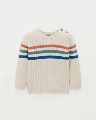 Striped cotton jumper Mottled natural colour  Natalys