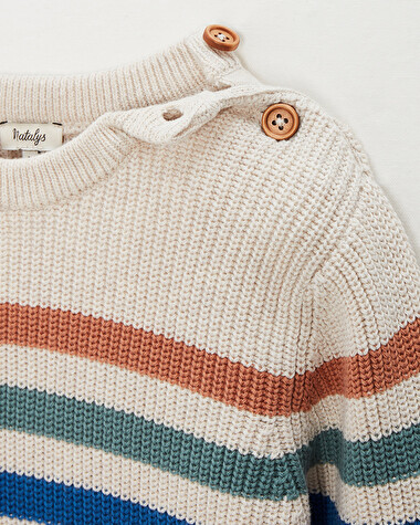 Striped cotton jumper Mottled natural colour  Natalys
