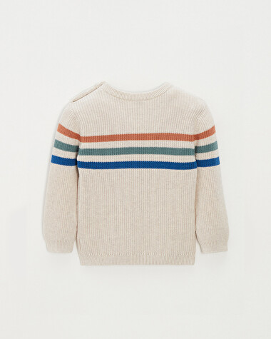 Striped cotton jumper Mottled natural colour  Natalys