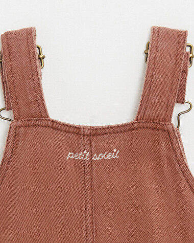 Long twill dungarees Rust colour  Natalys