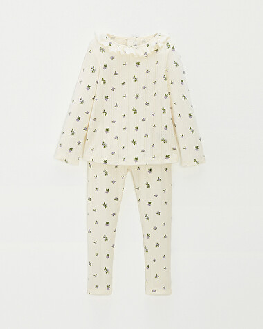 Openwork 2-piece pyjamas Blueberry print  Natalys