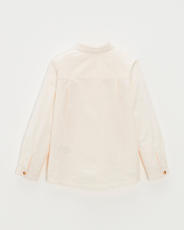 Kid' seersucker shirt Off-white colour  Natalys