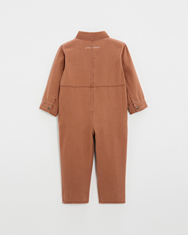 Kid's long twill jumpsuit Rust colour  Natalys