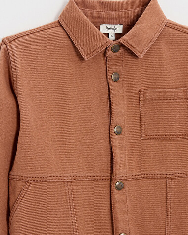Kid's long twill jumpsuit Rust colour  Natalys