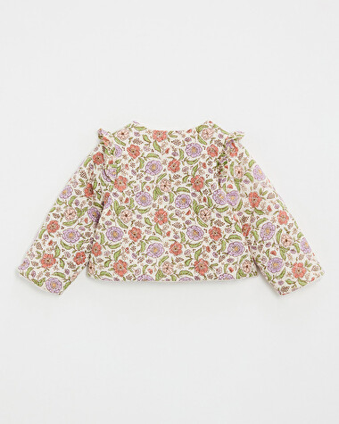 Floral print jacket Lurex stripes  Natalys