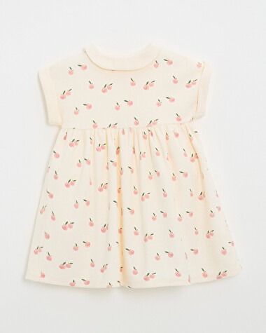 Kid' short-sleeved terrycloth dress Apple print  Natalys