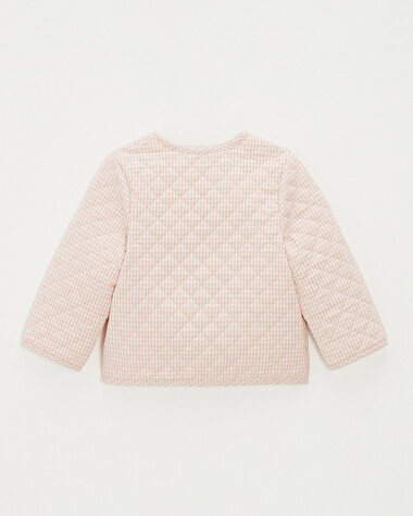 Kid's embroidered gingham jacket Vichy chalk colour  Natalys