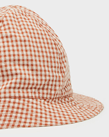 Gingham hat Light beige colour  Natalys