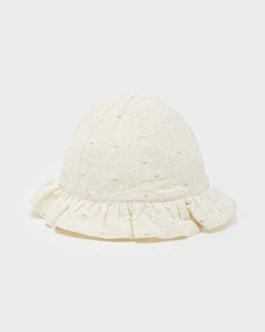 Polka dot hat Off-white colour  Natalys