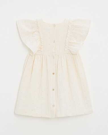 Kid's polka dot dress Off-white colour  Natalys