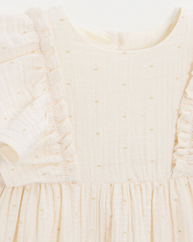 Kid's polka dot dress Off-white colour  Natalys
