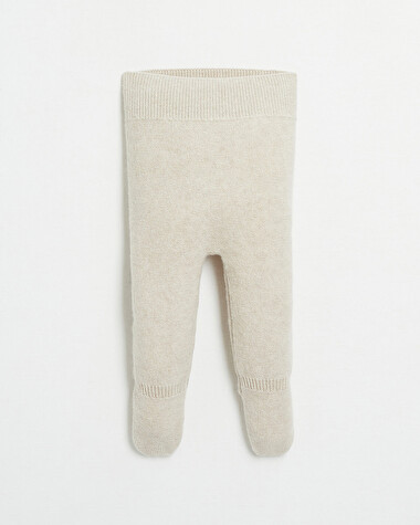 Merino wool knitted set Mottled beige colour  Natalys