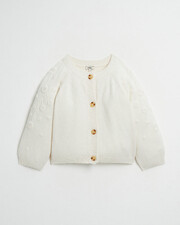 Embroidered knitted cardigan Off-white colour Natalys