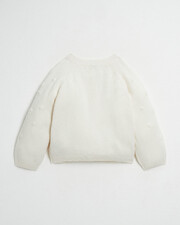 Embroidered knitted cardigan Off-white colour Natalys