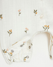 Embroidered cotton gauze jumpsuit Embroidered flowers Natalys