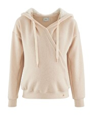 Pregnancy hoodie Oat colour  Cache coeur