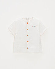 Kid's embroidered short-sleeved shirt Off-white colour  Natalys