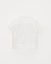 Kid's embroidered short-sleeved shirt Off-white colour  Natalys