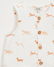 Cotton gauze jumpsuit Dog print  Natalys