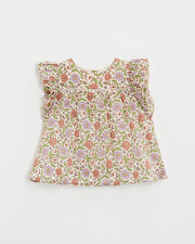 Kid's floral print blouse Lurex stripes  Natalys