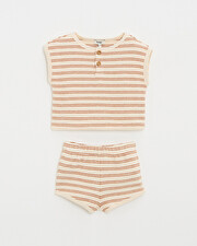 2-piece terrycloth pyjamas Ecru coloured stripes Natalys