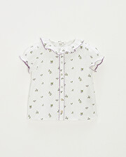 Short-sleeved blouse Blueberry print  Natalys