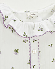 Short-sleeved blouse Blueberry print  Natalys