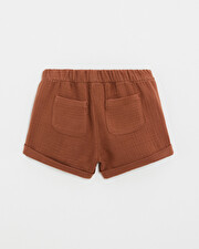 Kid's cotton gauze shorts Rust colour Natalys