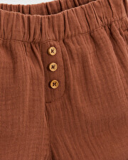 Kid's cotton gauze shorts Rust colour Natalys