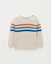 Striped cotton jumper Mottled natural colour Natalys