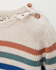 Striped cotton jumper Mottled natural colour Natalys