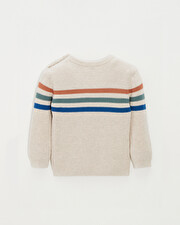 Striped cotton jumper Mottled natural colour Natalys