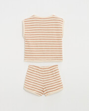 Kid's 2-piece terrycloth pyjamas Ecru coloured stripes  Natalys