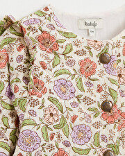 Floral print jacket Lurex stripes Natalys
