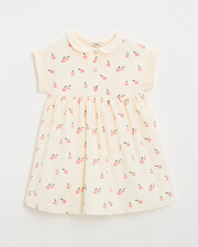 Kid' short-sleeved terrycloth dress Apple print  Natalys