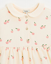 Kid' short-sleeved terrycloth dress Apple print  Natalys